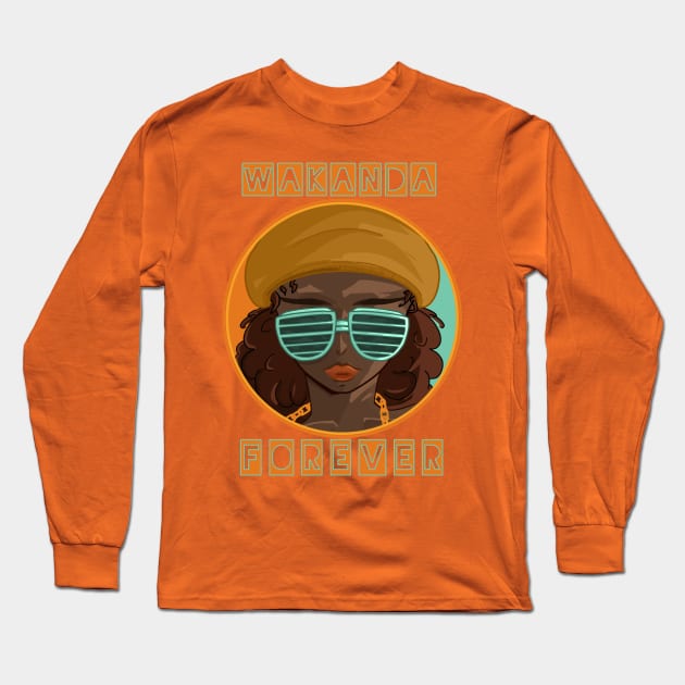 Wakanda Forever Long Sleeve T-Shirt by Sarri